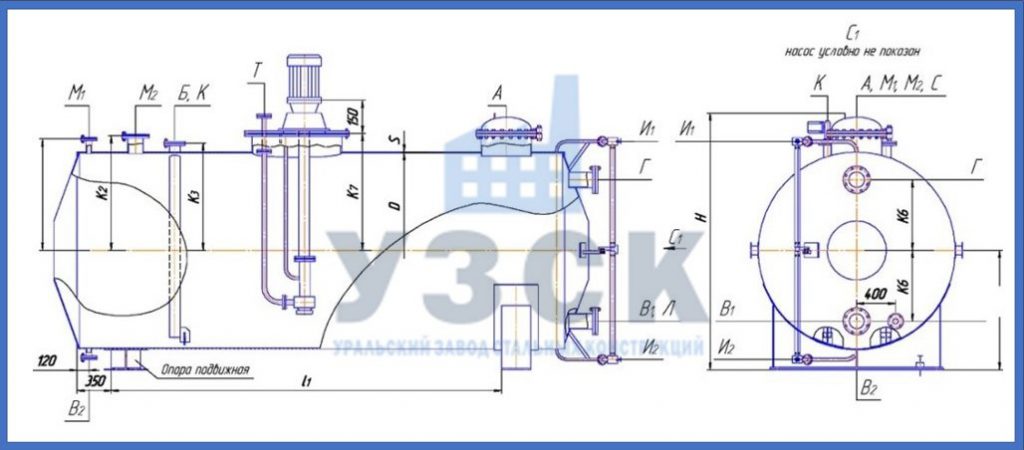 Чертеж емкости ГКК в Стерлитамаке